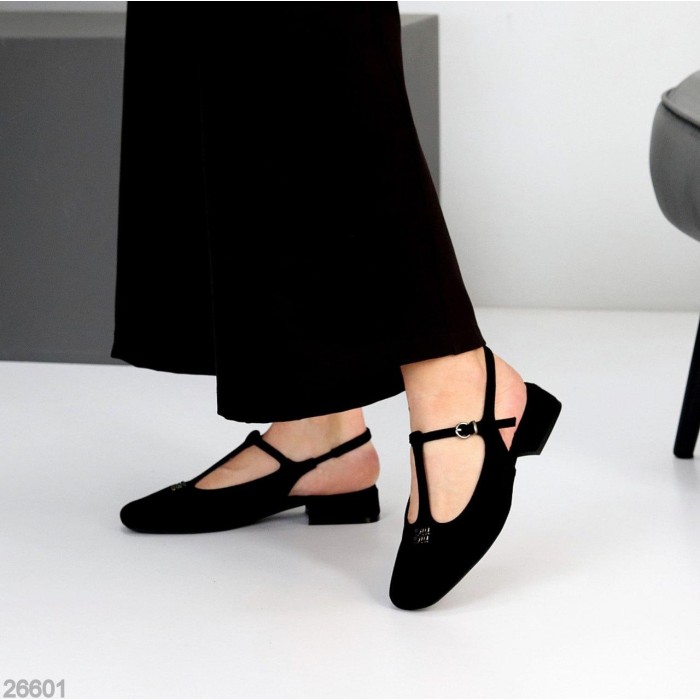 Туфли жіночі екозамша колір чорний на 35.5,36,37,38,39р