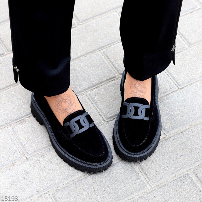 Лофери жіночі натуральна замша чорні 36,38,40р