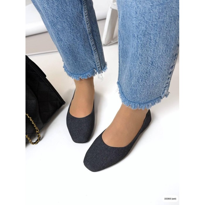 Балетки жіночі взуттєвий текстиль колір: Графіт джинс 36,37,38,39,40,41р
