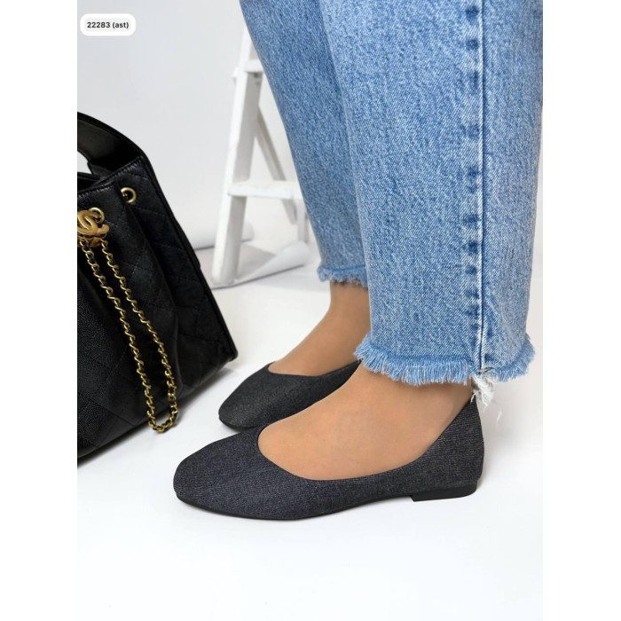 Балетки жіночі взуттєвий текстиль колір: Графіт джинс 36,37,38,39,40,41р