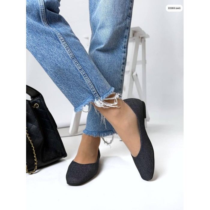 Балетки жіночі взуттєвий текстиль колір: Графіт джинс 36,37,38,39,40,41р