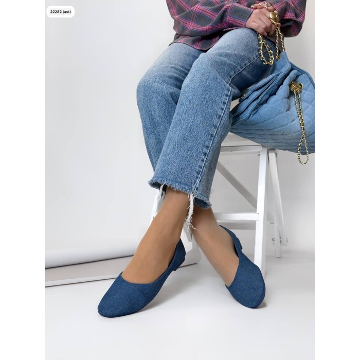 Балетки жіночі взуттєвий текстиль колір: Синій джинс 36,38,39,40,41р