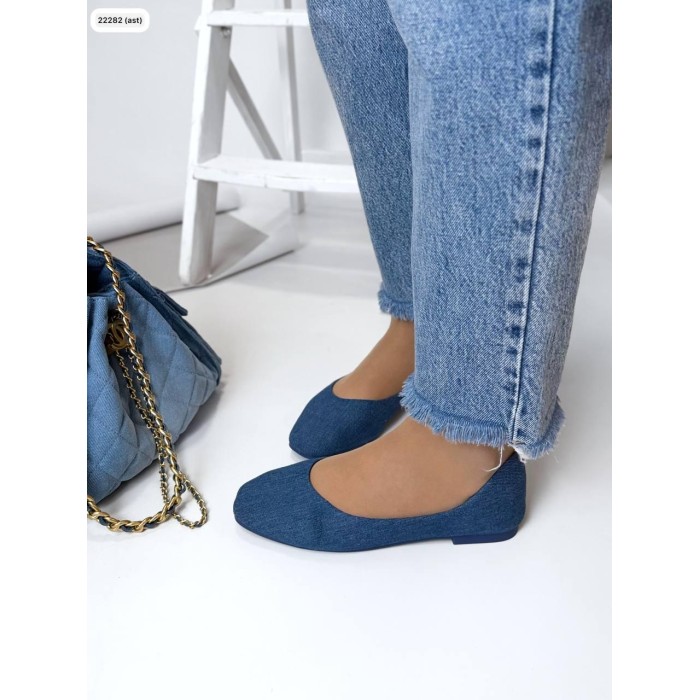 Балетки жіночі взуттєвий текстиль колір: Синій джинс 36,38,39,40,41р
