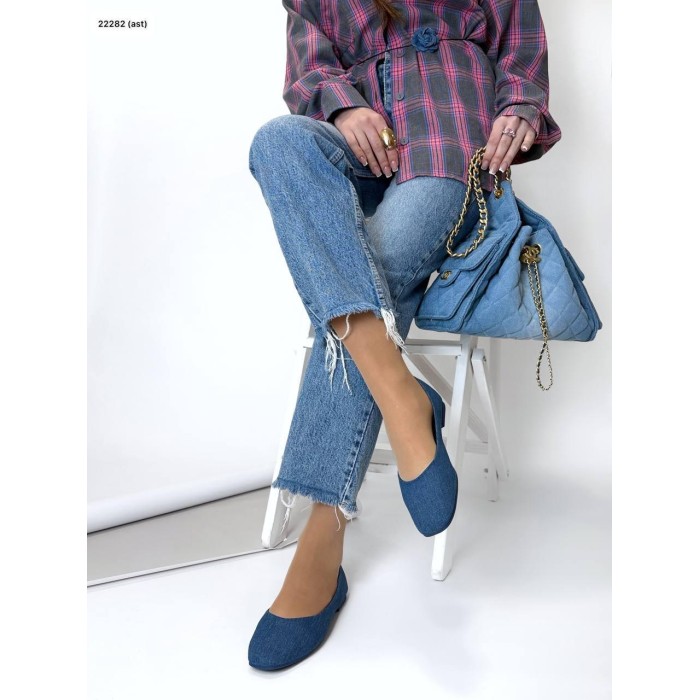 Балетки жіночі взуттєвий текстиль колір: Синій джинс 36,38,39,40,41р