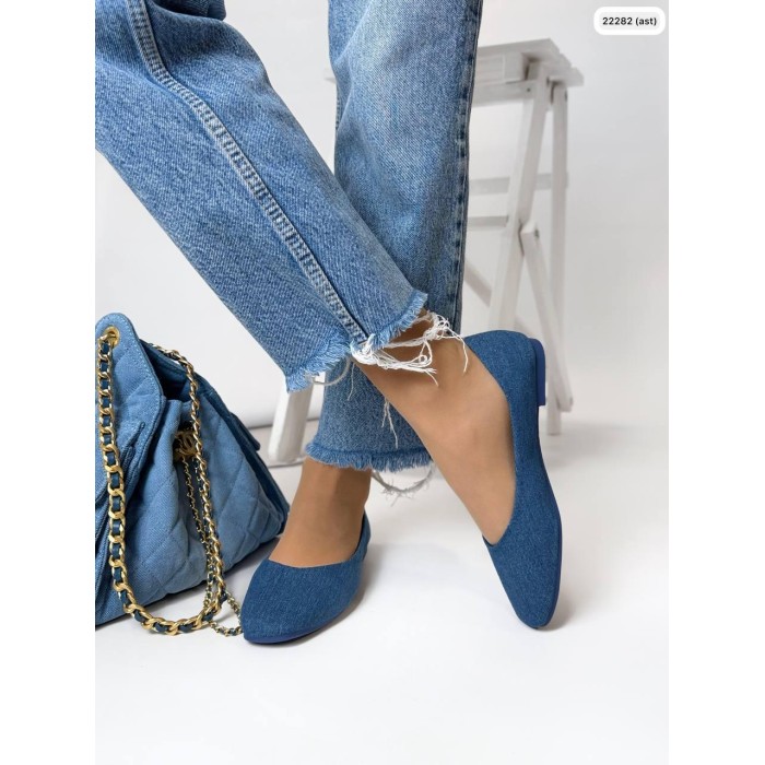 Балетки жіночі взуттєвий текстиль колір: Синій джинс 36,38,39,40,41р