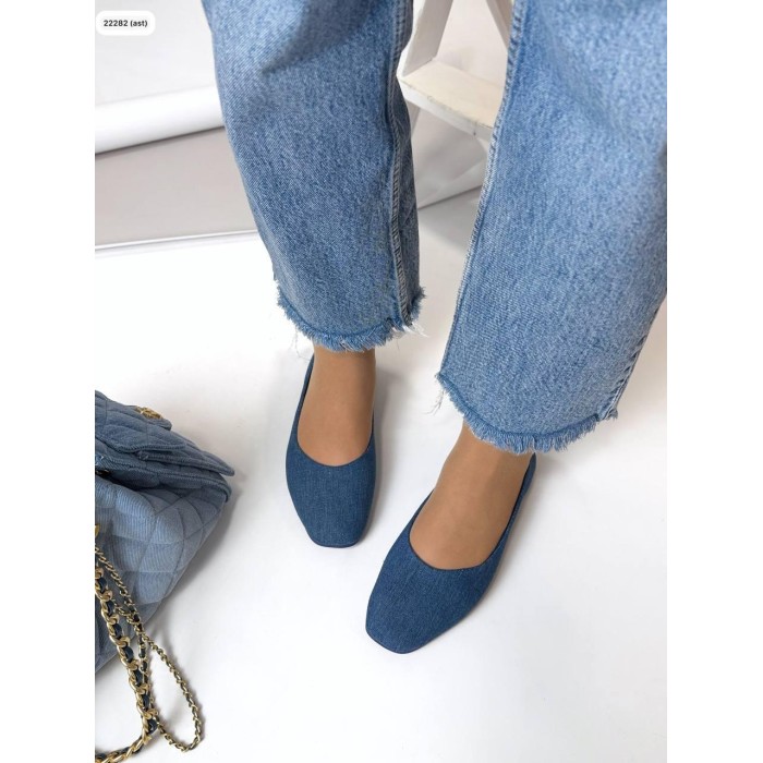 Балетки жіночі взуттєвий текстиль колір: Синій джинс 36,38,39,40,41р