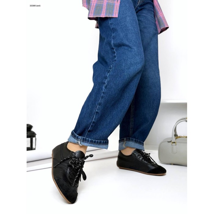 Кеди жіночі натуральна замша/шкіра колір: чорний на 36,37,38,39,40р.