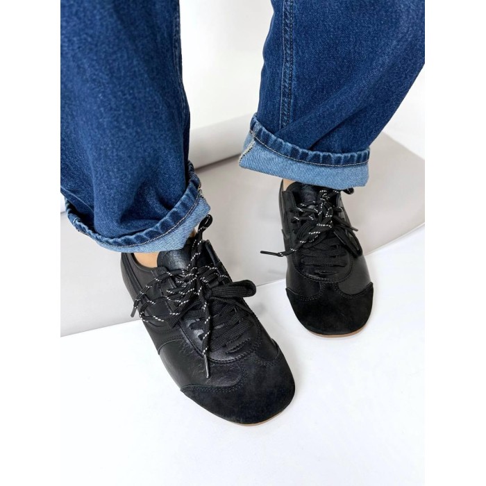 Кеди жіночі натуральна замша/шкіра колір: чорний на 36,37,38,39,40р.