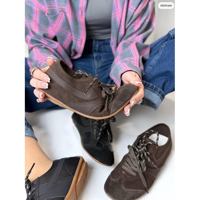 Кеди жіночі натуральна замша/шкіра колір: шоколад на 36,37,38,39,40р.