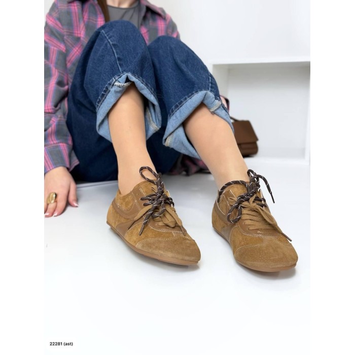 Кеди жіночі натуральна замша/шкіра колір: кемел на 36,37,38,39,40р.