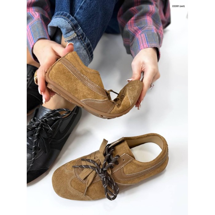 Кеди жіночі натуральна замша/шкіра колір: кемел на 36,37,38,39,40р.