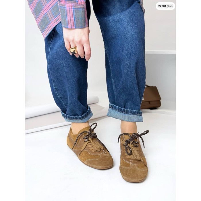 Кеди жіночі натуральна замша/шкіра колір: кемел на 36,37,38,39,40р.