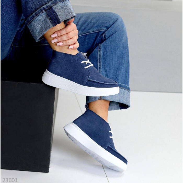 Черевики жіночі натуральна замша колір-синій деми 36,37,38,39,40р