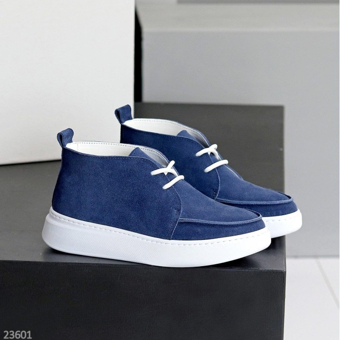 Черевики жіночі натуральна замша колір-синій деми 36,37,38,39,40р