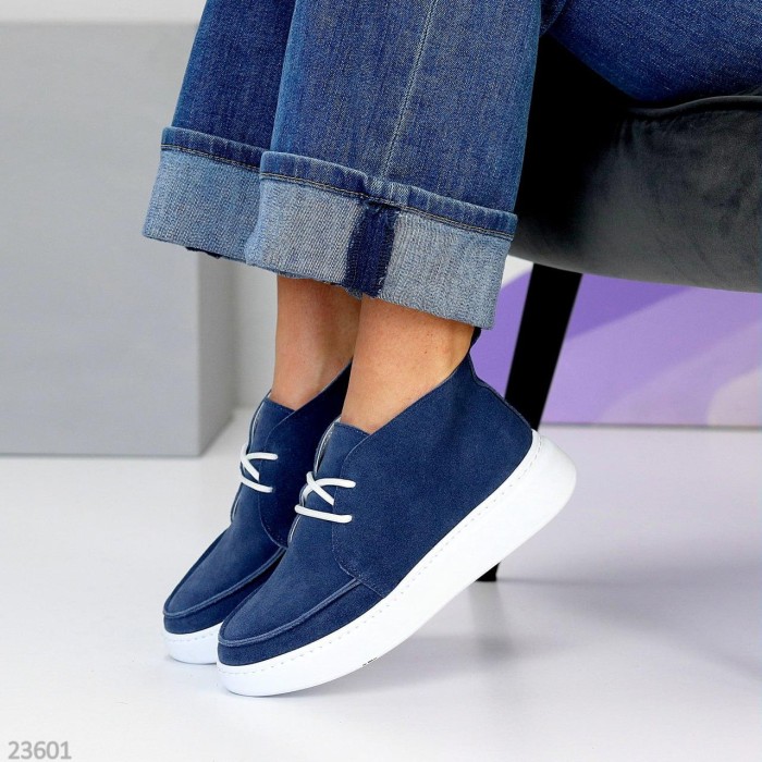 Черевики жіночі натуральна замша колір-синій деми 36,37,38,39,40р