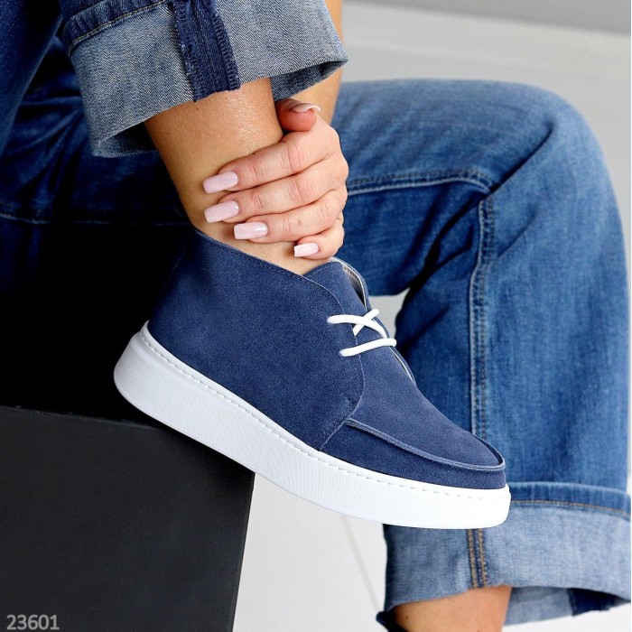 Черевики жіночі натуральна замша колір-синій деми 36,37,38,39,40р