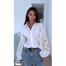 Вишиванка жіноча бавовна Туреччина біла S M L