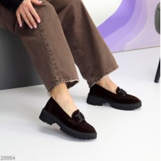 Лофери жіночі натуральна замша колір-шоколад 36,37,38,39,40р