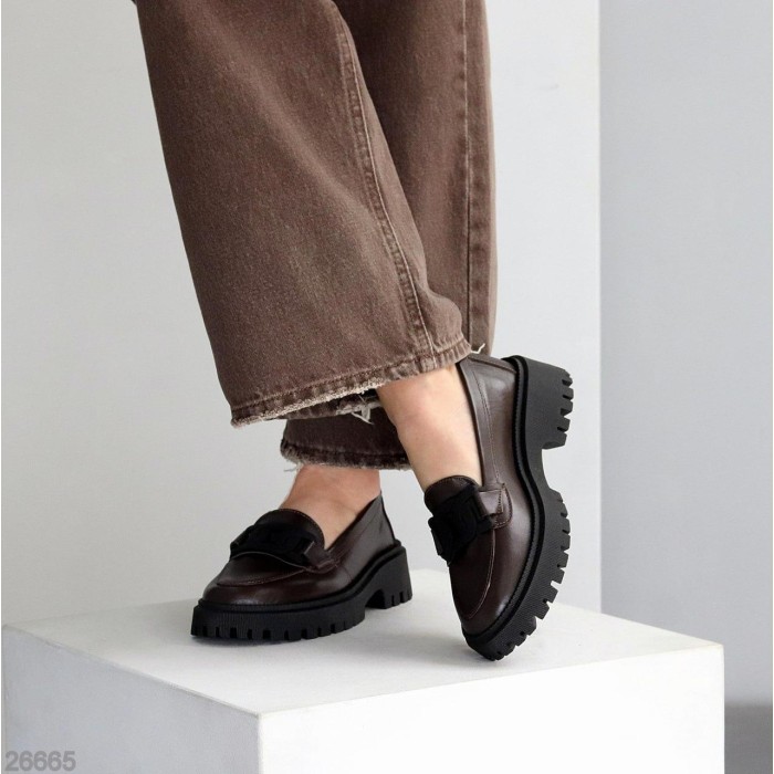 Лофери жіночі натуральна шкіра колір-шоколад 36,37,38,39,40р