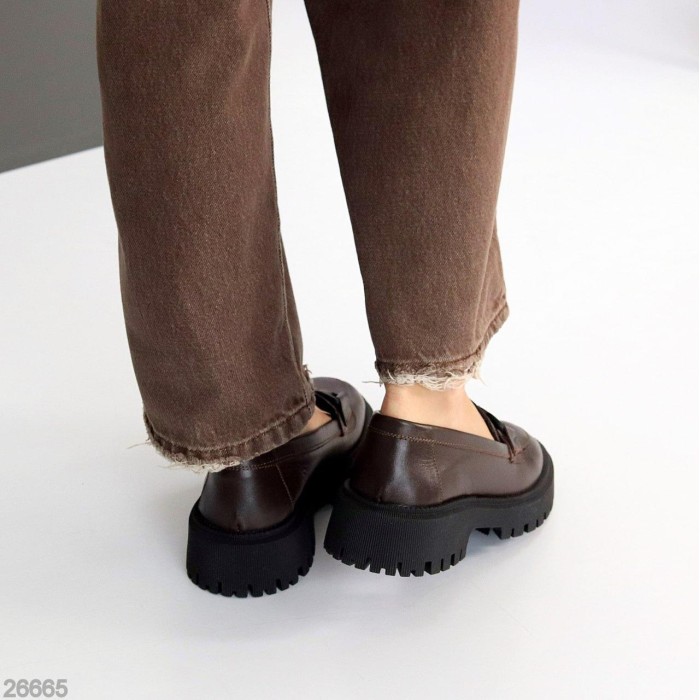 Лофери жіночі натуральна шкіра колір-шоколад 36,37,38,39,40р