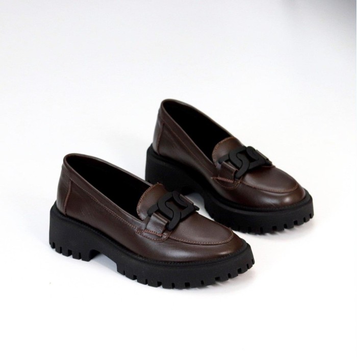 Лофери жіночі натуральна шкіра колір-шоколад 36,37,38,39,40р