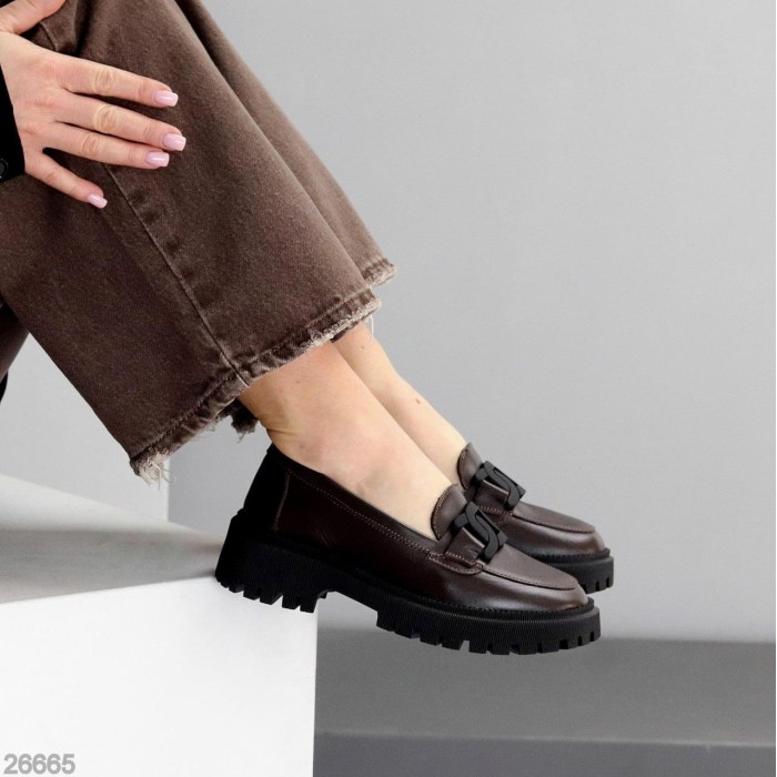 Лофери жіночі натуральна шкіра колір-шоколад 36,37,38,39,40р