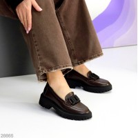 Лофери жіночі натуральна шкіра колір-шоколад 36,37,38,39,40р