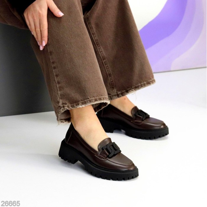 Лофери жіночі натуральна шкіра колір-шоколад 36,37,38,39,40р