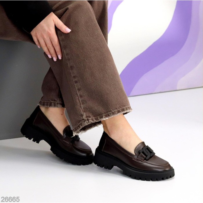 Лофери жіночі натуральна шкіра колір-шоколад 36,37,38,39,40р