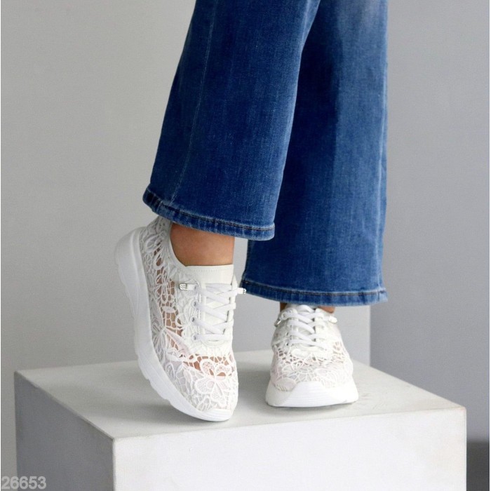 Кросівки жіночі текстиль/натуральна шкіра білі 37,38,39,40,41р