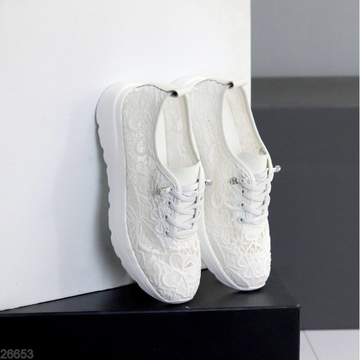 Кросівки жіночі текстиль/натуральна шкіра білі 37,38,39,40,41р