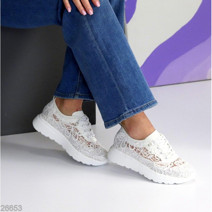 Кросівки жіночі текстиль/натуральна шкіра білі 37,38,39,40,41р