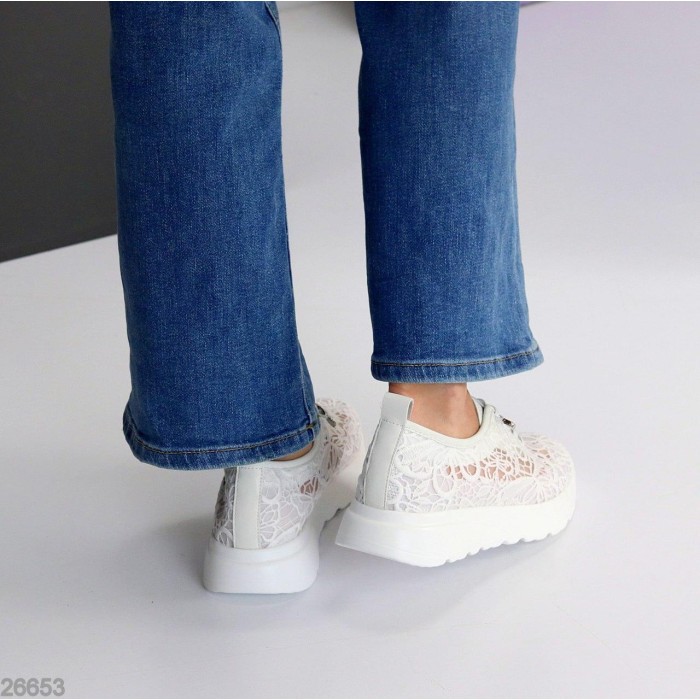 Кросівки жіночі текстиль/натуральна шкіра білі 37,38,39,40,41р