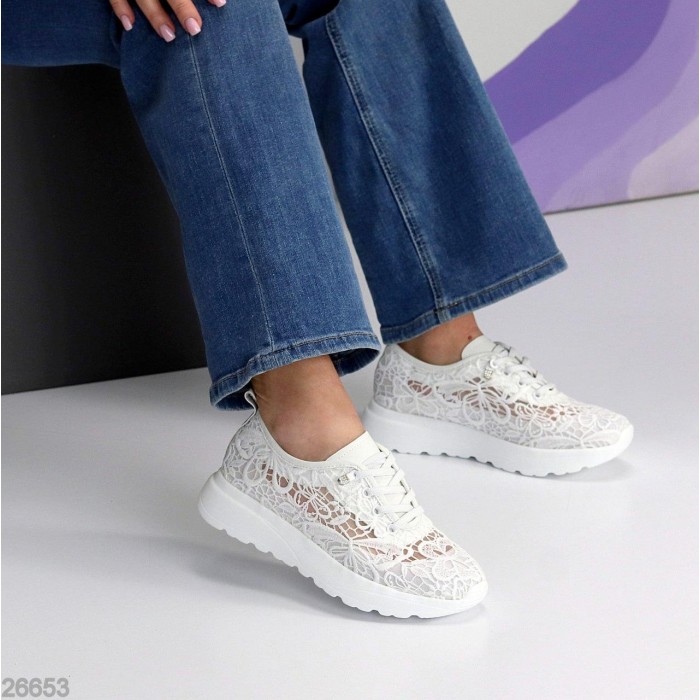 Кросівки жіночі текстиль/натуральна шкіра білі 37,38,39,40,41р