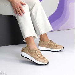 КросІвки жіночі текстиль/натуральна-шкіра колір-беж 37,38,39,40,41р.